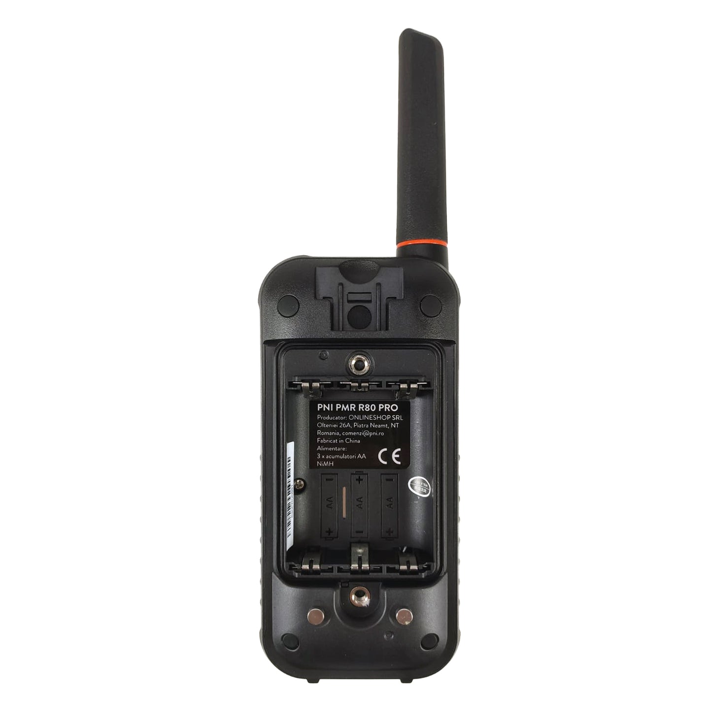 Statie radio portabila PNI PMR R80 PRO, set cu 2 bucati, 0.5W, 16 canale, Waterproof IP67, cu lanterna LED, buton SOS, VOX, USB-C