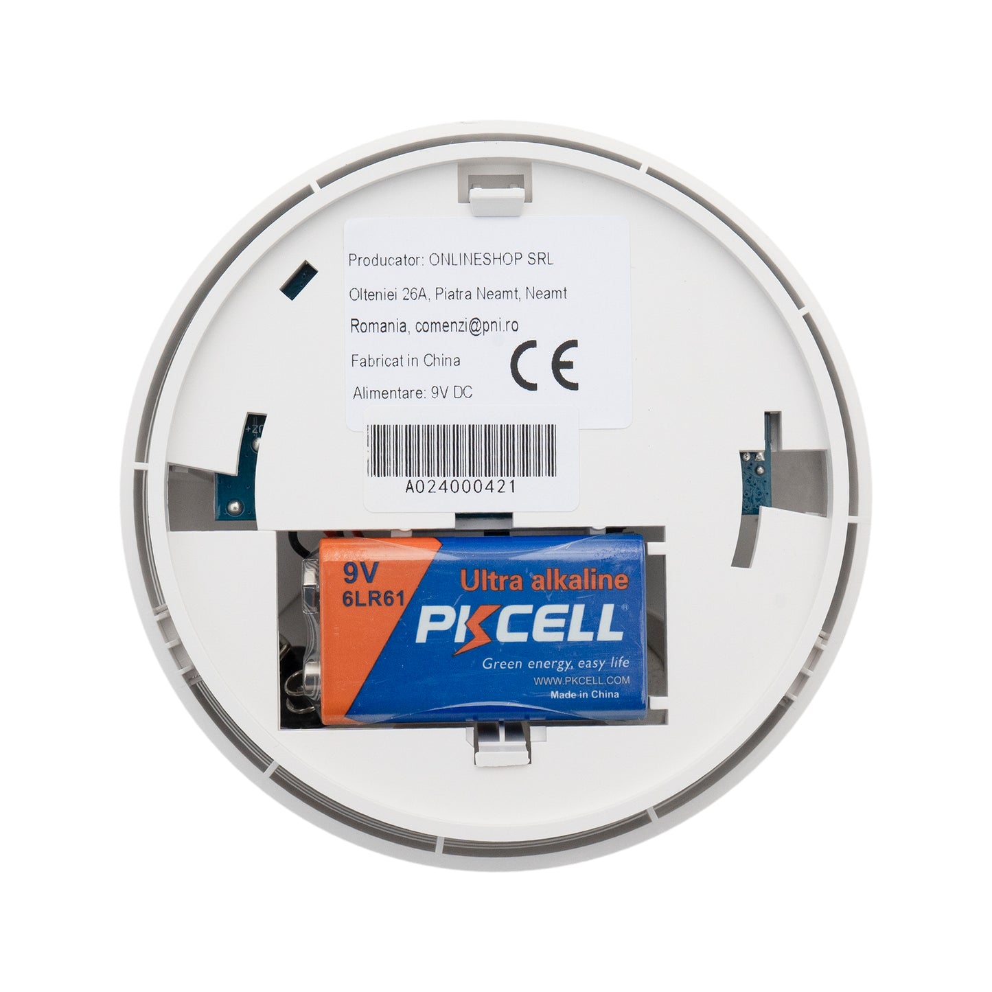 Senzor de fum PNI A024 cu Wi-Fi, control din aplicatia Tuya Smart, alimentare baterie 9V, 85dB, alarma sonora si vizuala, alarma silentioasa