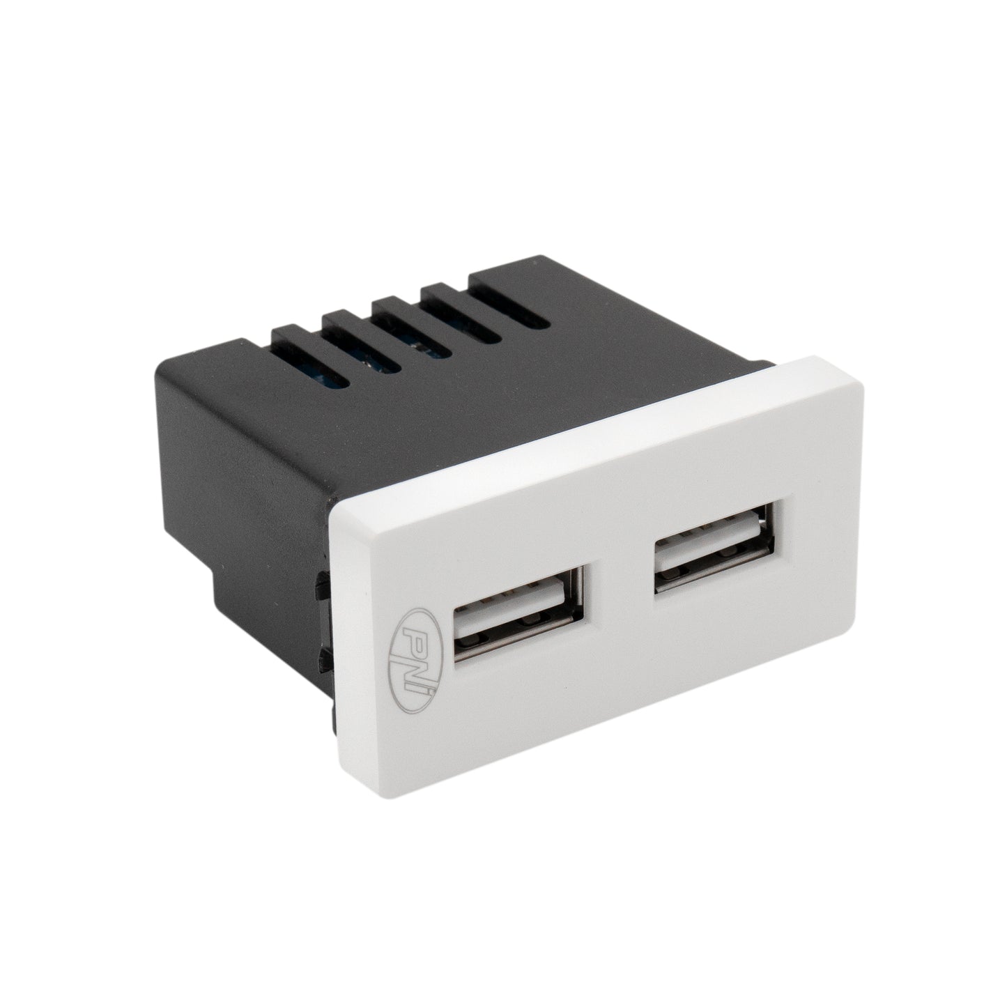 Priza alimentare 2 x USB PNI UB20, 5V 2.4A, max. 12W, modulara, tip F 1/2, montaj incastrat