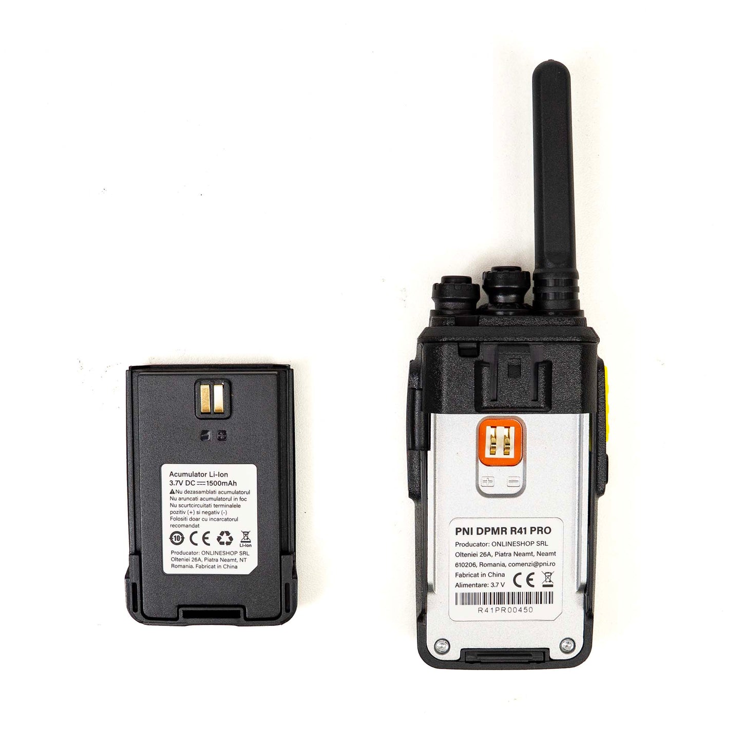 Statie radio portabila PNI DPMR R41 PRO 0.5W, 16CH, VOX, programabila, 1500mAh, casti cu microfon incluse