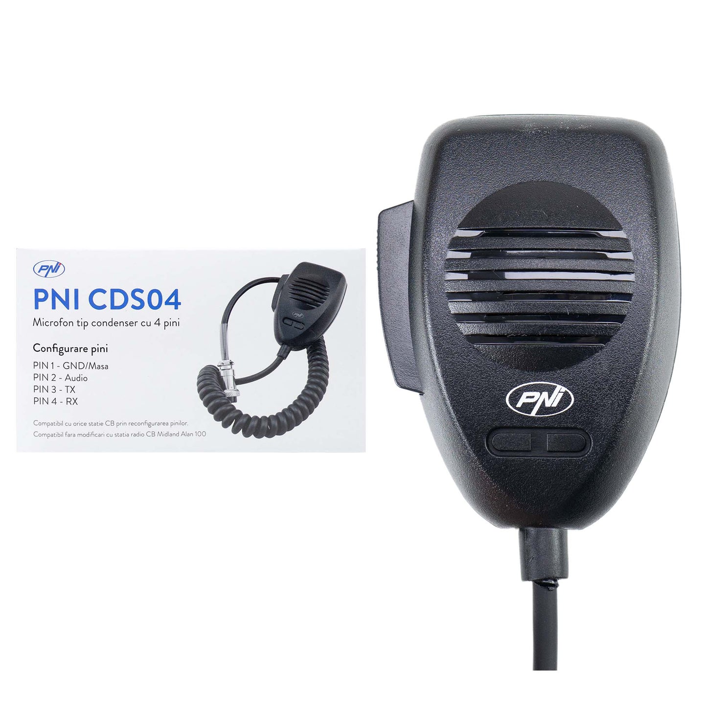 Microfon PNI CDS04 tip condenser cu 4 pini pentru statie radio CB