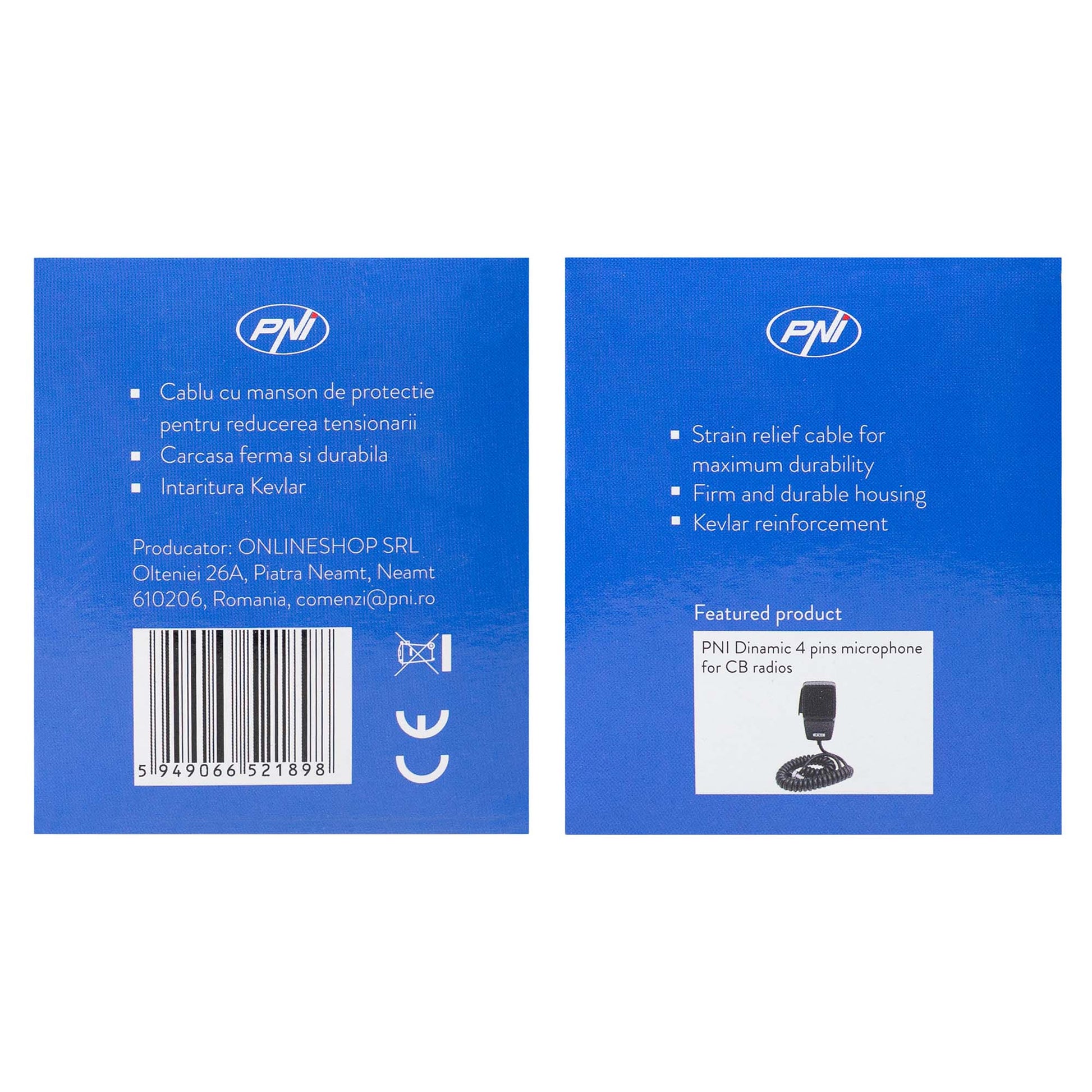 Microfon PNI CDS04 tip condenser cu 4 pini pentru statie radio CB