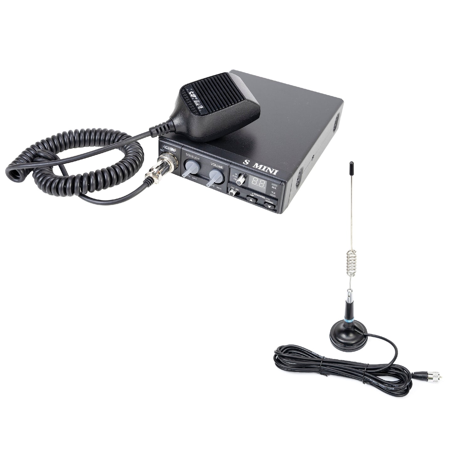Pachet Statie radio CB CRT S Mini Dual Voltage 12/24V 4W + Antena CB PNI ML29
