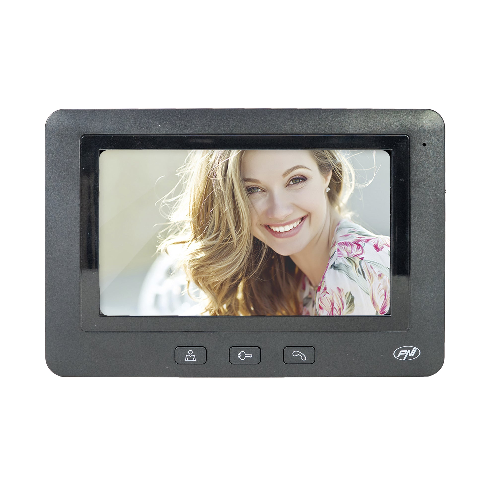 Interfon video PNI DF930 cu 1 monitor, ecran LCD 7 inch, 800x480, iesire yala electromagnetica, negru
