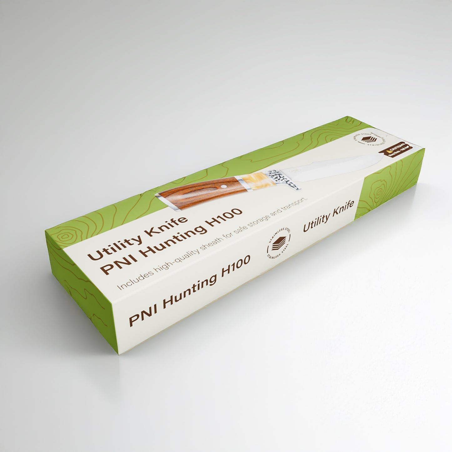 Cutit vanatoare PNI Hunting H100, lungime 215 mm, husa inclusa