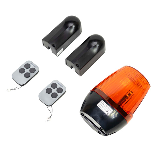 Kit automatizare porti batante PNI MAB300, cu 2 motoare 40W, telecomenzi si panou de control, fotocelule si lampa, lungime poarta 2 x 2.5m max, greutate poarta 200Kg