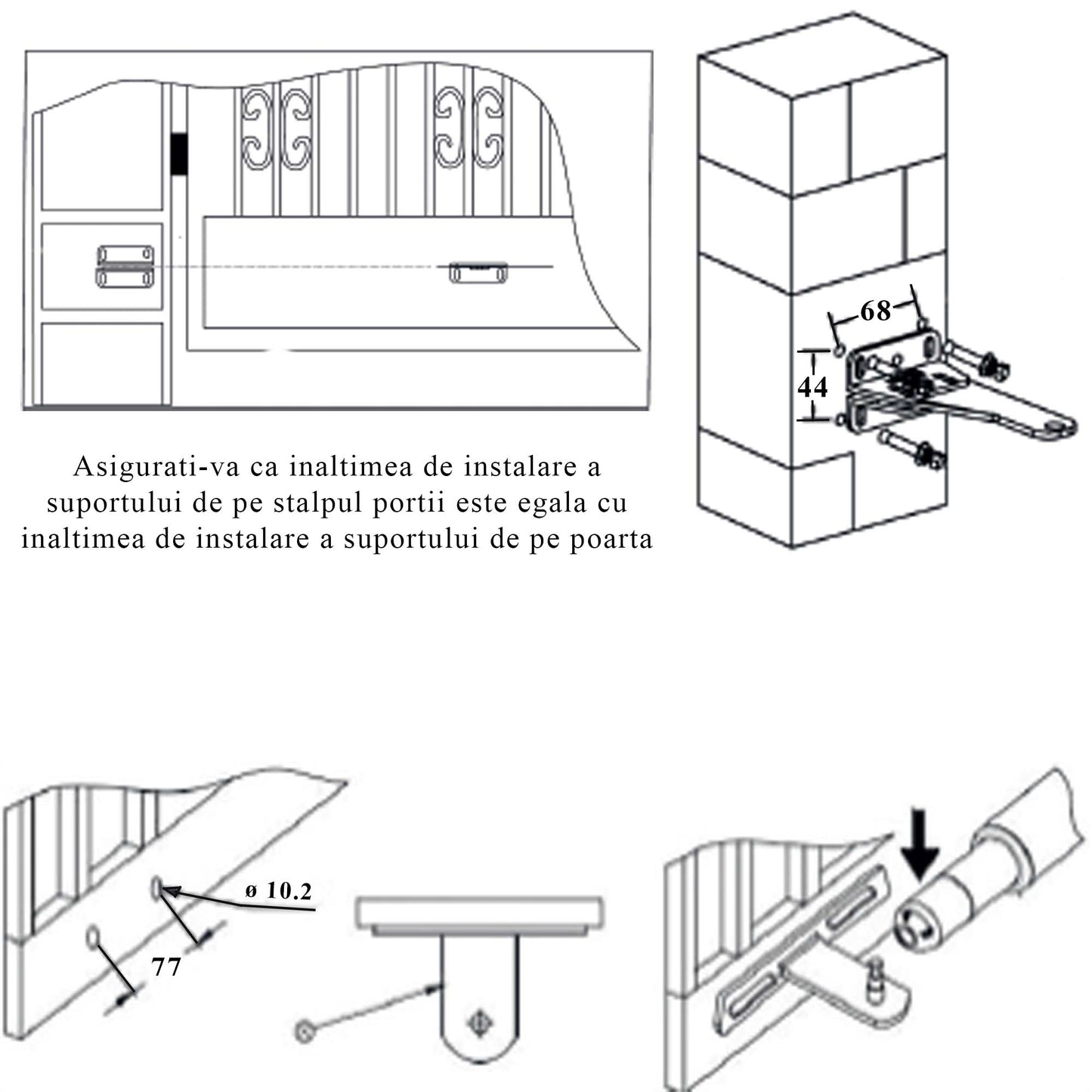 Kit automatizare porti batante PNI MAB300, cu 2 motoare 40W, telecomenzi si panou de control, fotocelule si lampa, lungime poarta 2 x 2.5m max, greutate poarta 200Kg