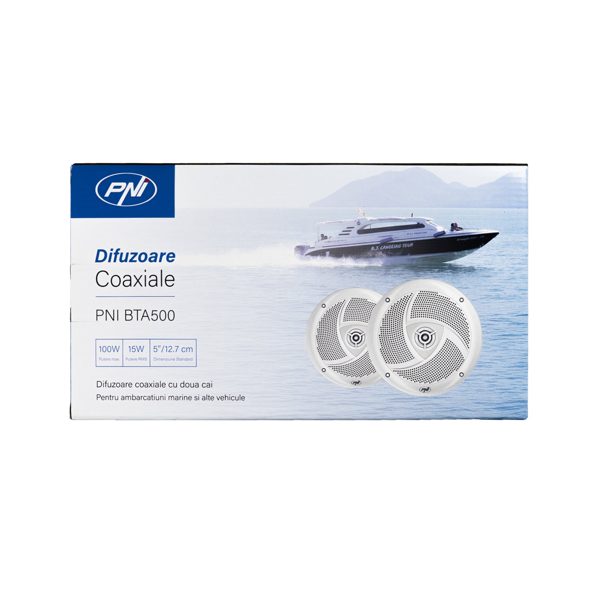 Difuzoare coaxiale pentru barci PNI BTA500 100W, 12.7 cm, set 2 buc
