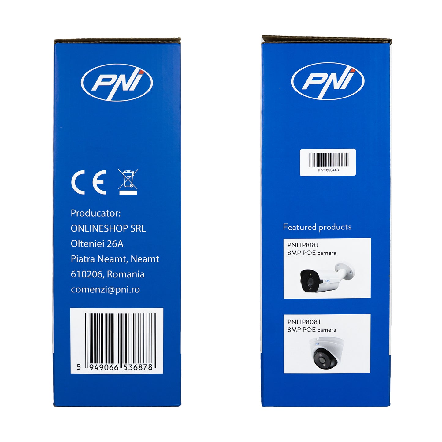 NVR POE PNI House IP716J, 16 canale 4K 8MP, 8 canale POE si 8 canale IP, negru