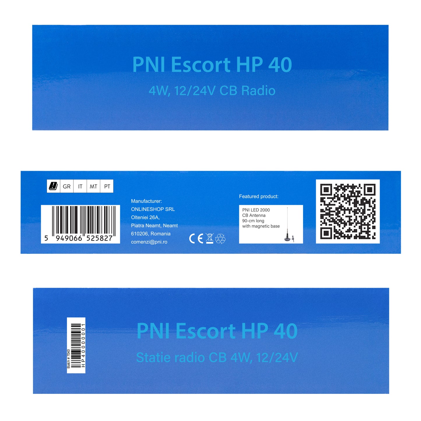 Statie radio CB PNI Escort HP 40 multistandard, 4W, AM, FM, 12-24V, ASQ, RF Gain