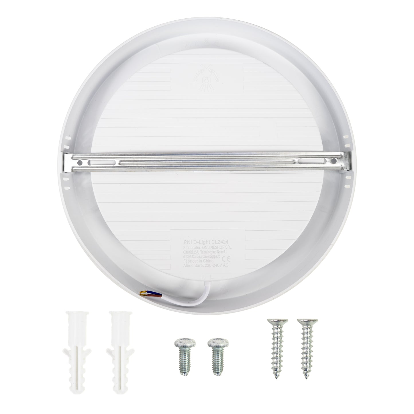 Plafoniera LED PNI D-Light CL2424 24W, rotunda 29 cm, 2700K, alimentare 230V, 2640 lm, alb cald
