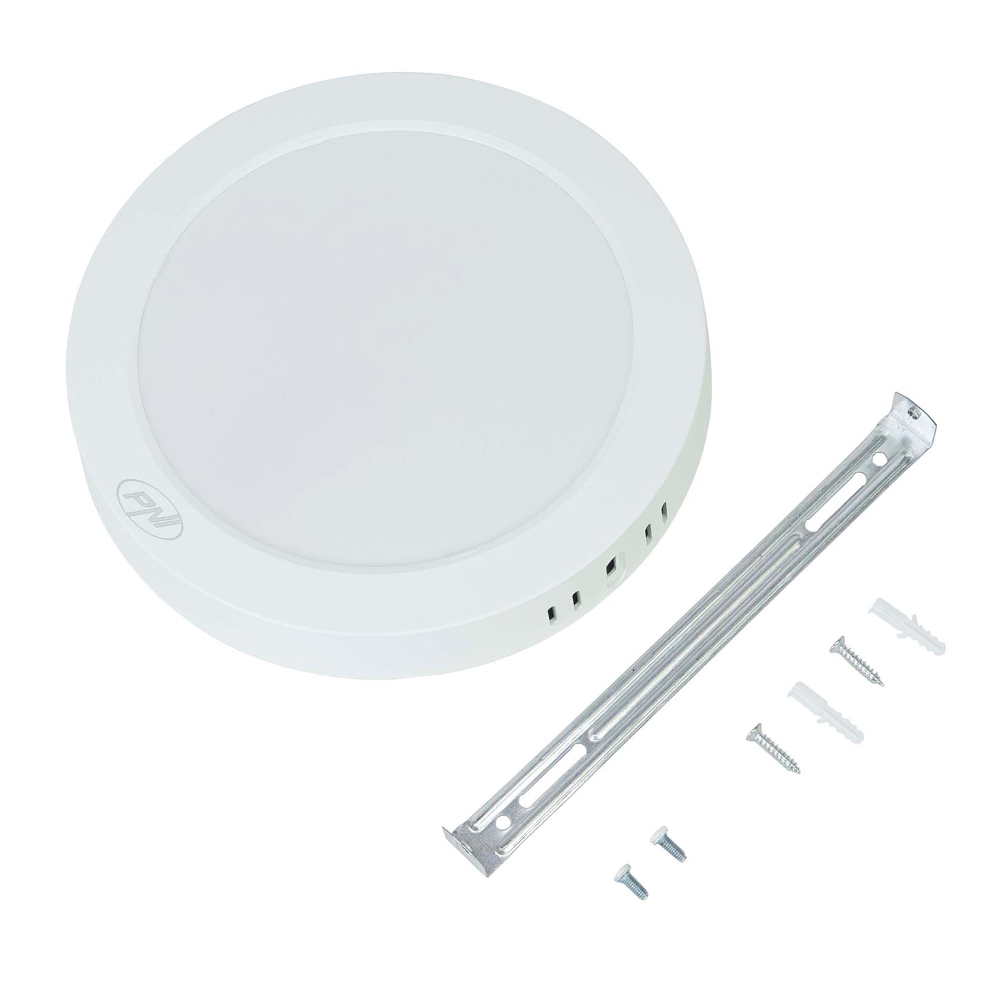 Plafoniera LED PNI D-Light CL2418 18W, rotunda 21.7 cm, 6400K, 230V, 1980 lm, alb rece