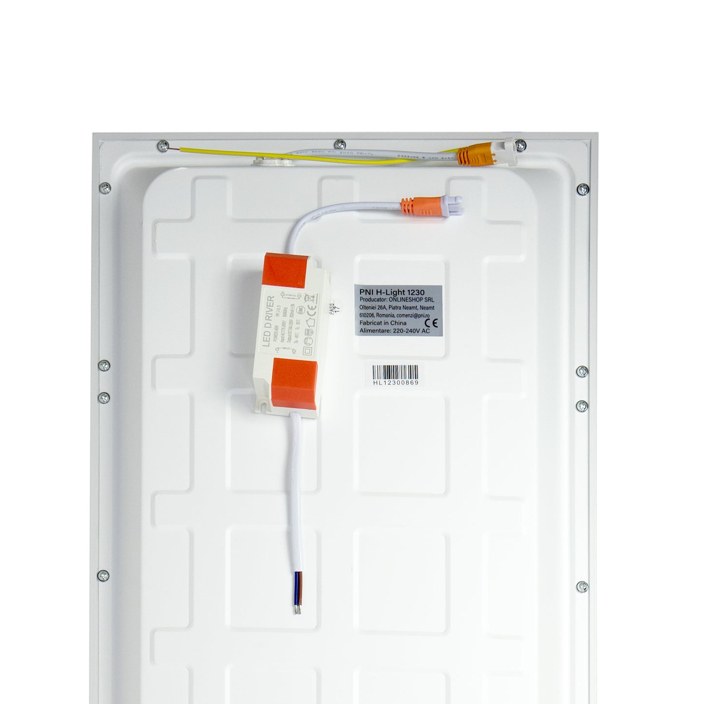 Panou LED PNI H-Light 1230 48W, 1200x300mm, 4800lm, 6400K, de interior, incastrabil, alb rece