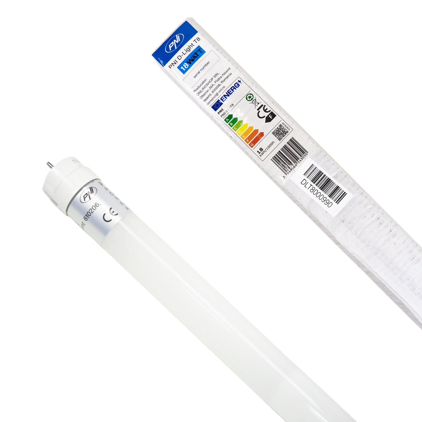 Tub LED PNI D-Light T8 18W din sticla lungime 120cm 1850lm, 6400K, alb rece, IP65
