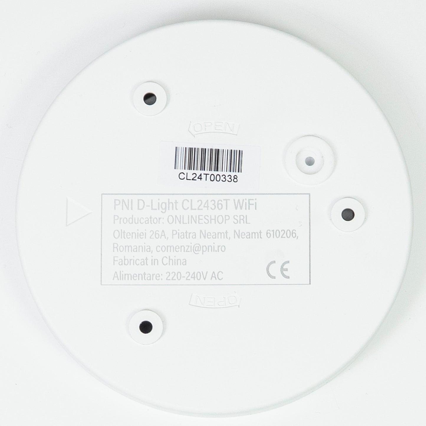 Plafoniera LED PNI D-Light CL2436T Wi-Fi, RGBW, 36W, dimabila, rotunda 41 cm, 3000K-6500K, alimentare 230V, 3600 lm, alb, control din Tuya app