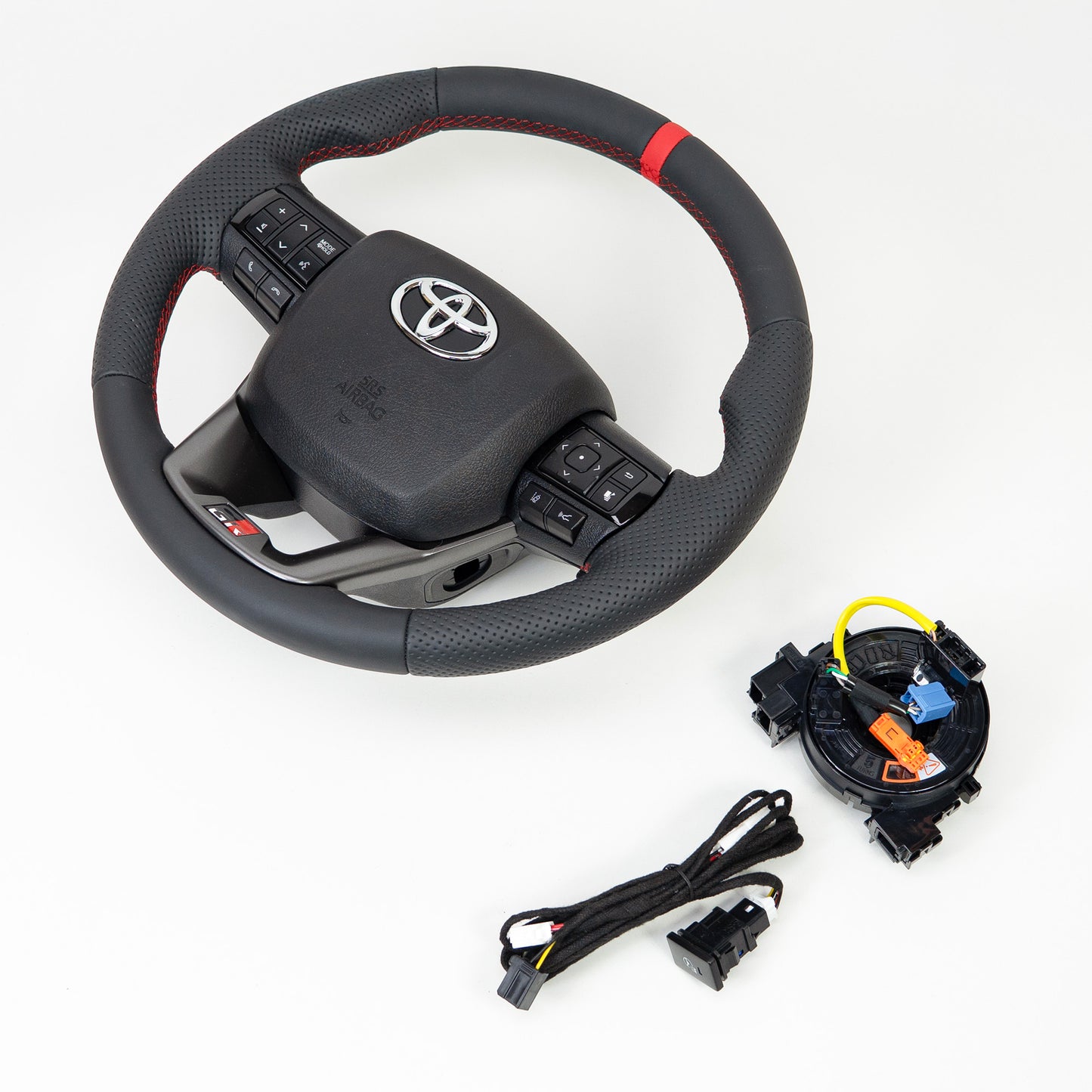 Volan din piele cu incalzire airbag si spira pentru Toyota Hilux GR