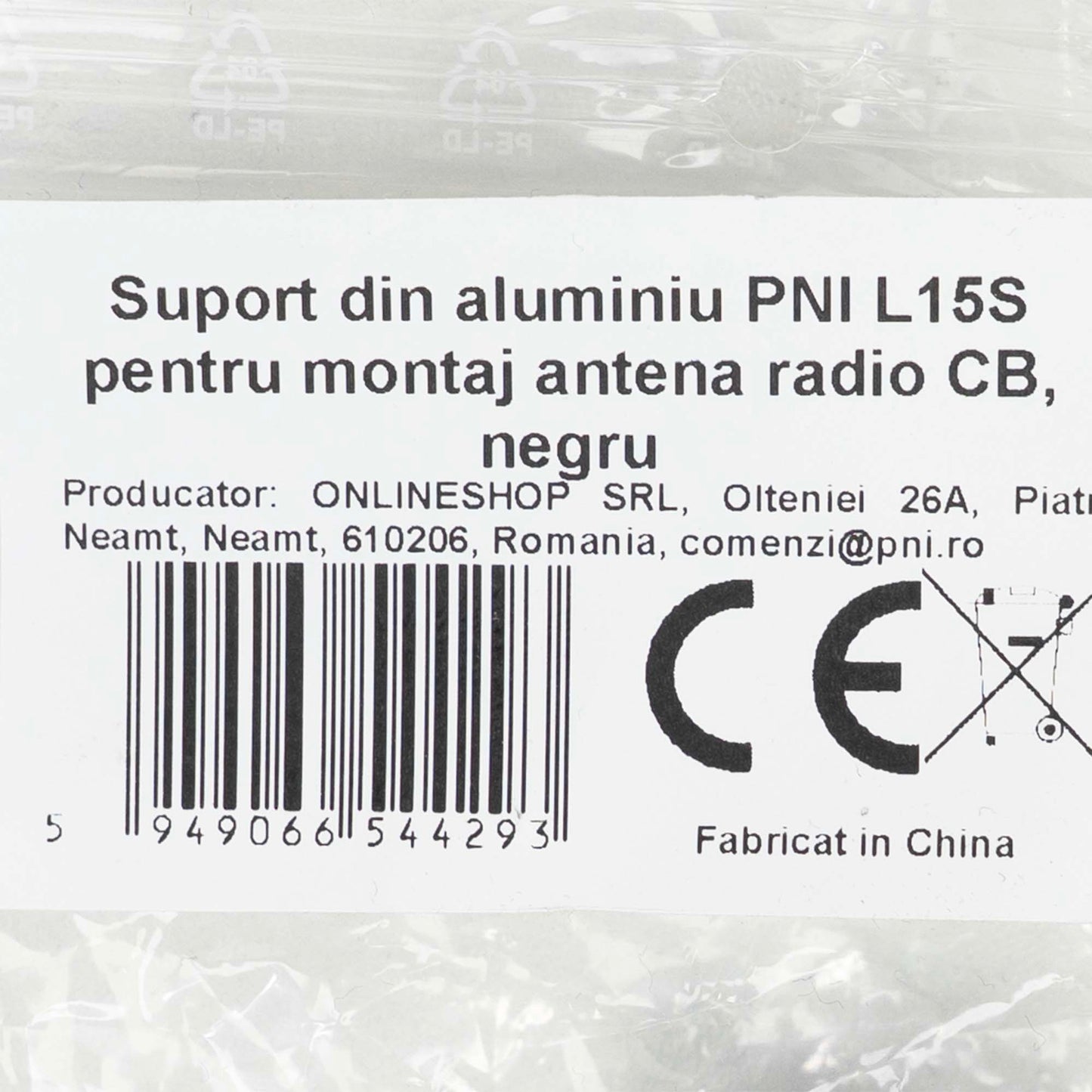 Suport din aluminiu PNI L15S pentru montaj antena radio CB, negru