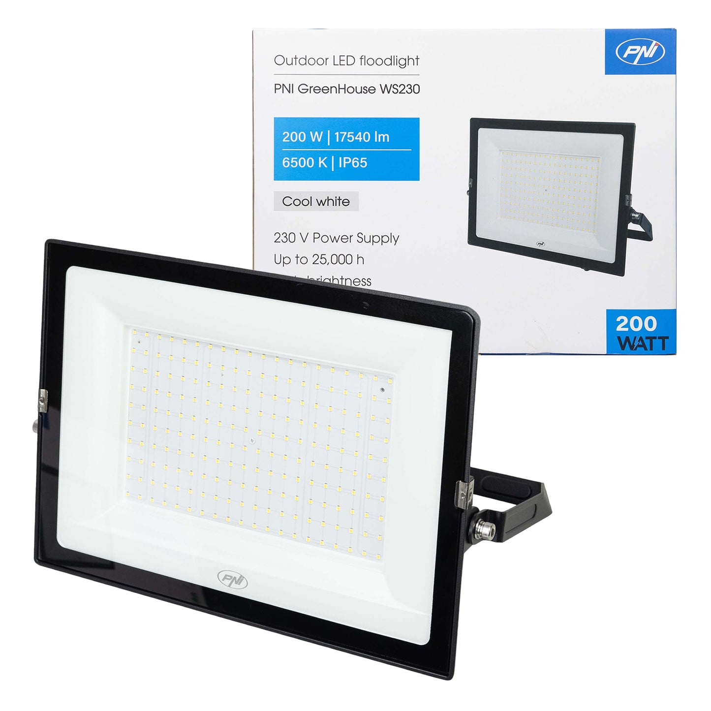 Reflector LED PNI GreenHouse WS230 200 W, alimentare 230 V, 17540 lm, 6500 K, IP65