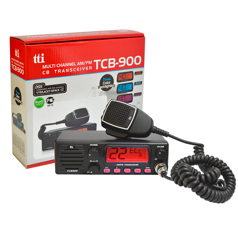 Statie radio CB TTi TCB-900 alimentare 12-24V cu difuzor frontal, AM-FM, 12V-24V, 4W, Scan, ASQ, Lock