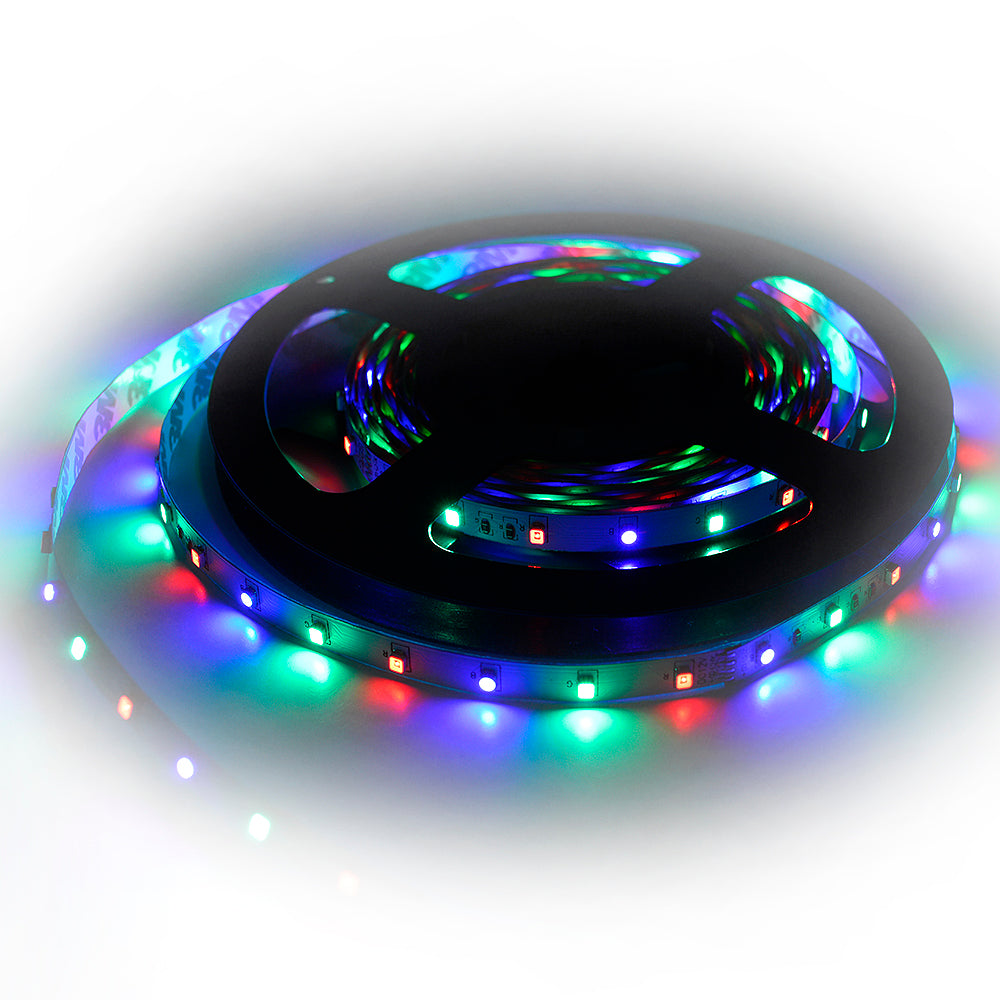 Banda LED PNI D-Light 60RGB flexibila de interior 60 leduri/m 12V 5m cu telecomanda si transformator incluse