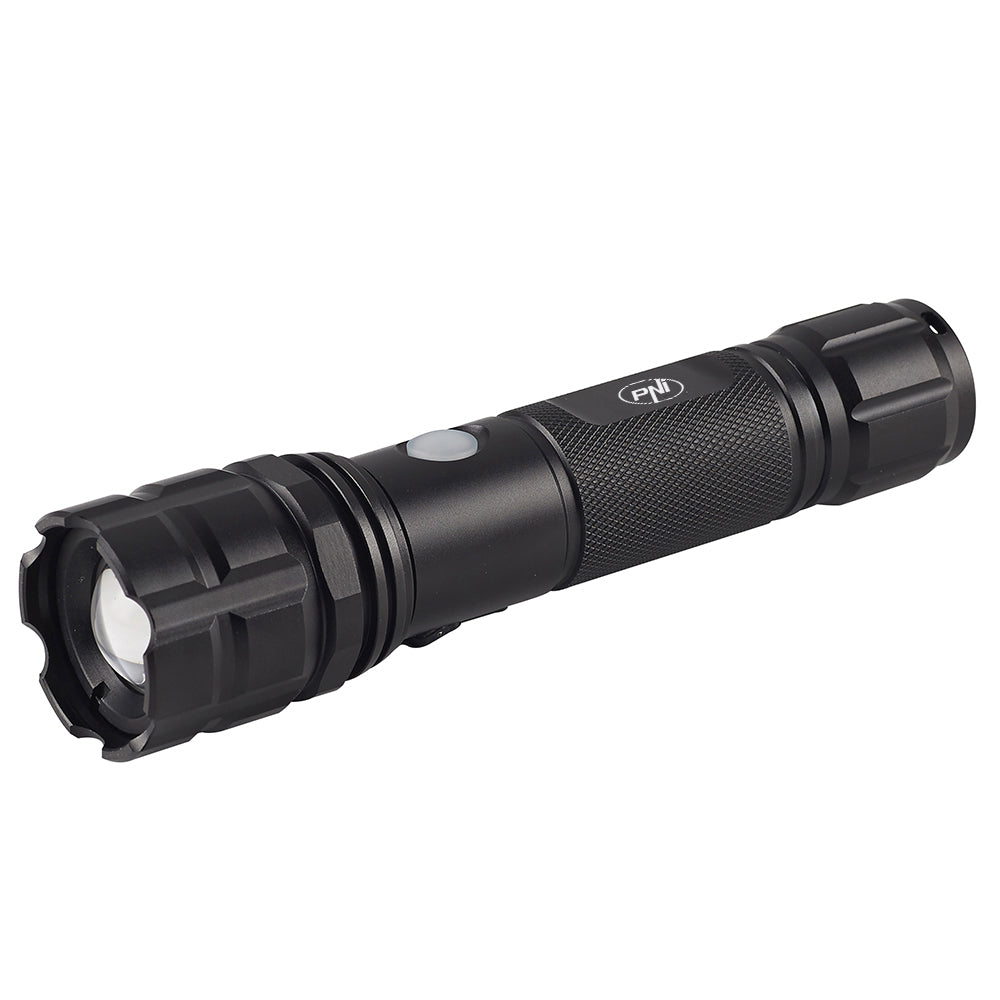 Lanterna PNI Adventure F10 din aluminiu cu LED 1x6W, 500lm pana la 200m focus, cu acumulator si port USB-C