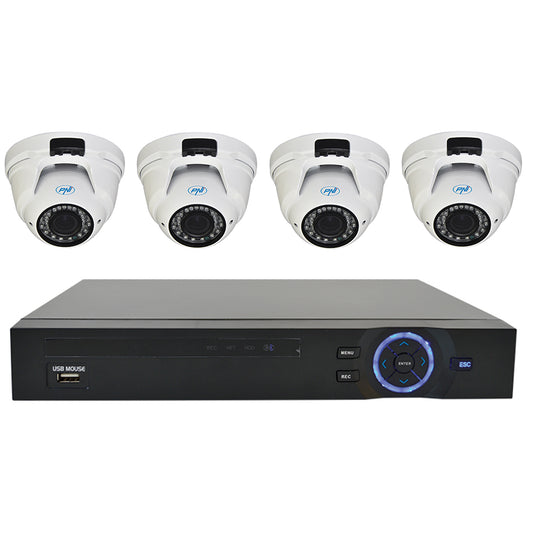 Kit supraveghere video PNI House - NVR 16CH 1080P si 4 camere PNI IP2DOME 1080P varifocale