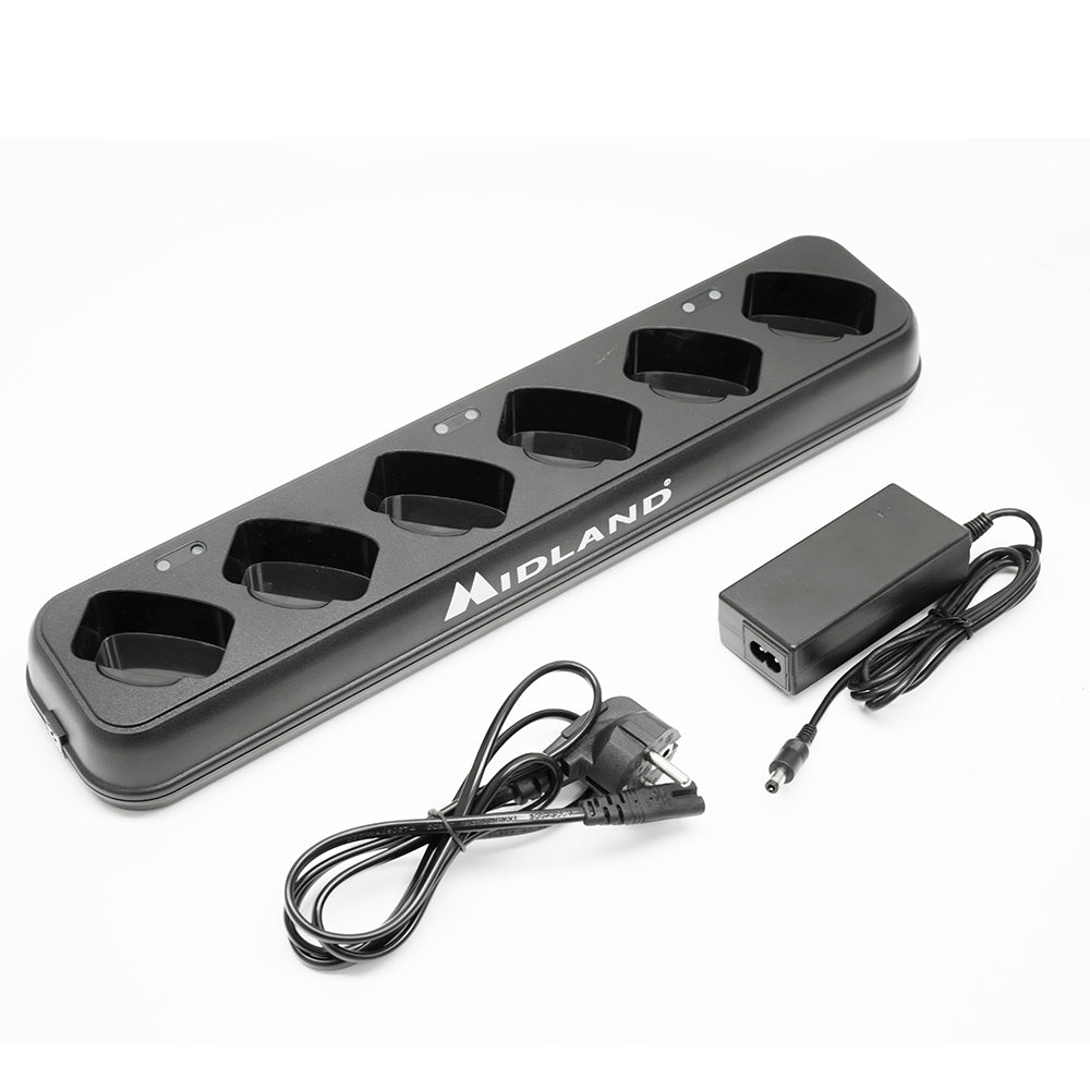 Incarcator multiplu Midland pentru 6 statii radio PMR Midland BR02, 230V - 5V 3.5A