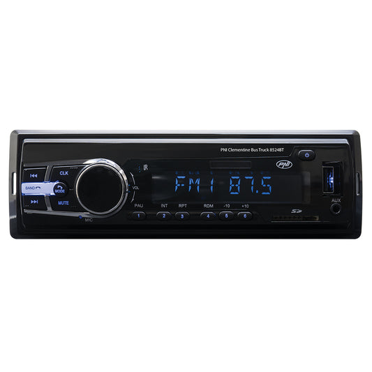 Radio MP3 player auto PNI Clementine Bus Truck 8524BT RDS 4x45w 12V/24V 1 DIN cu SD, USB, AUX, RCA si Bluetooth