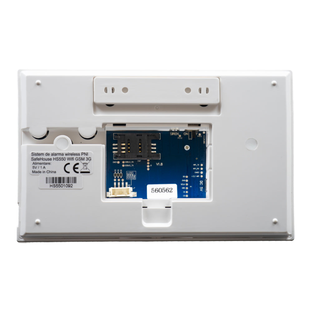 Sistem de alarma wireless PNI SafeHouse HS550 Wifi GSM 3G cu monitorizare si alerta prin Internet,SMS, apel vocal, maxim 90 zone wireless si 3 zone cablate