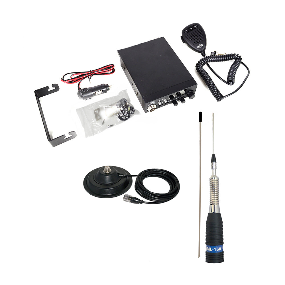Kit Statie radio CB PNI ESCORT HP 8000L ASQ + Antena CB PNI ML160 cu magnet