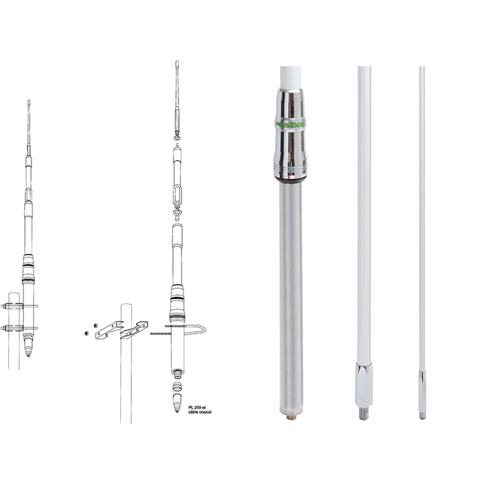 Antena CB President Himalaya 22-30 MHz, 2000W, 527cm, pentru cladiri
