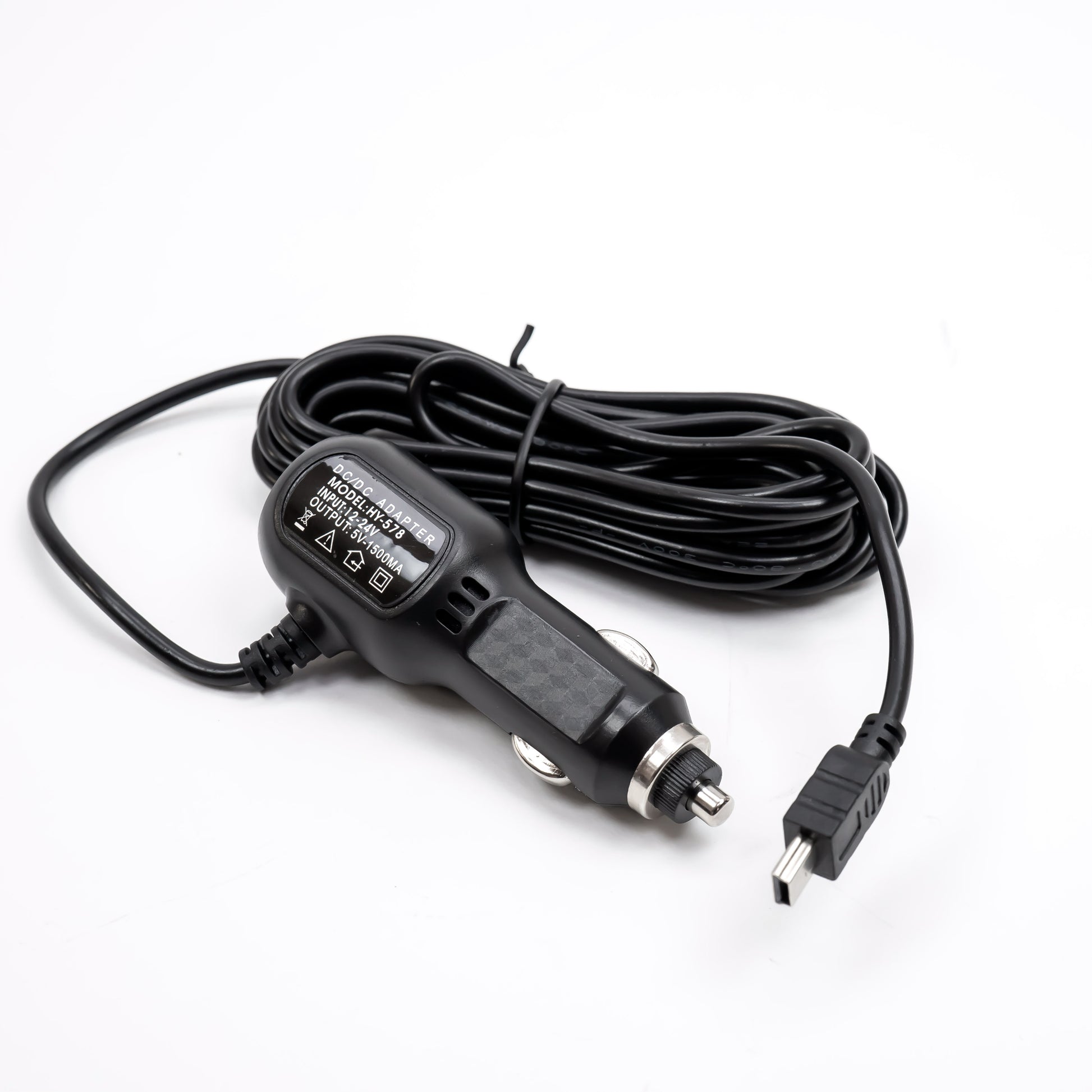 Incarcator auto PNI cu mufa mini USB 12V/24V - 5V 1.5A, pentru DVR auto, lungime cablu 3.5m