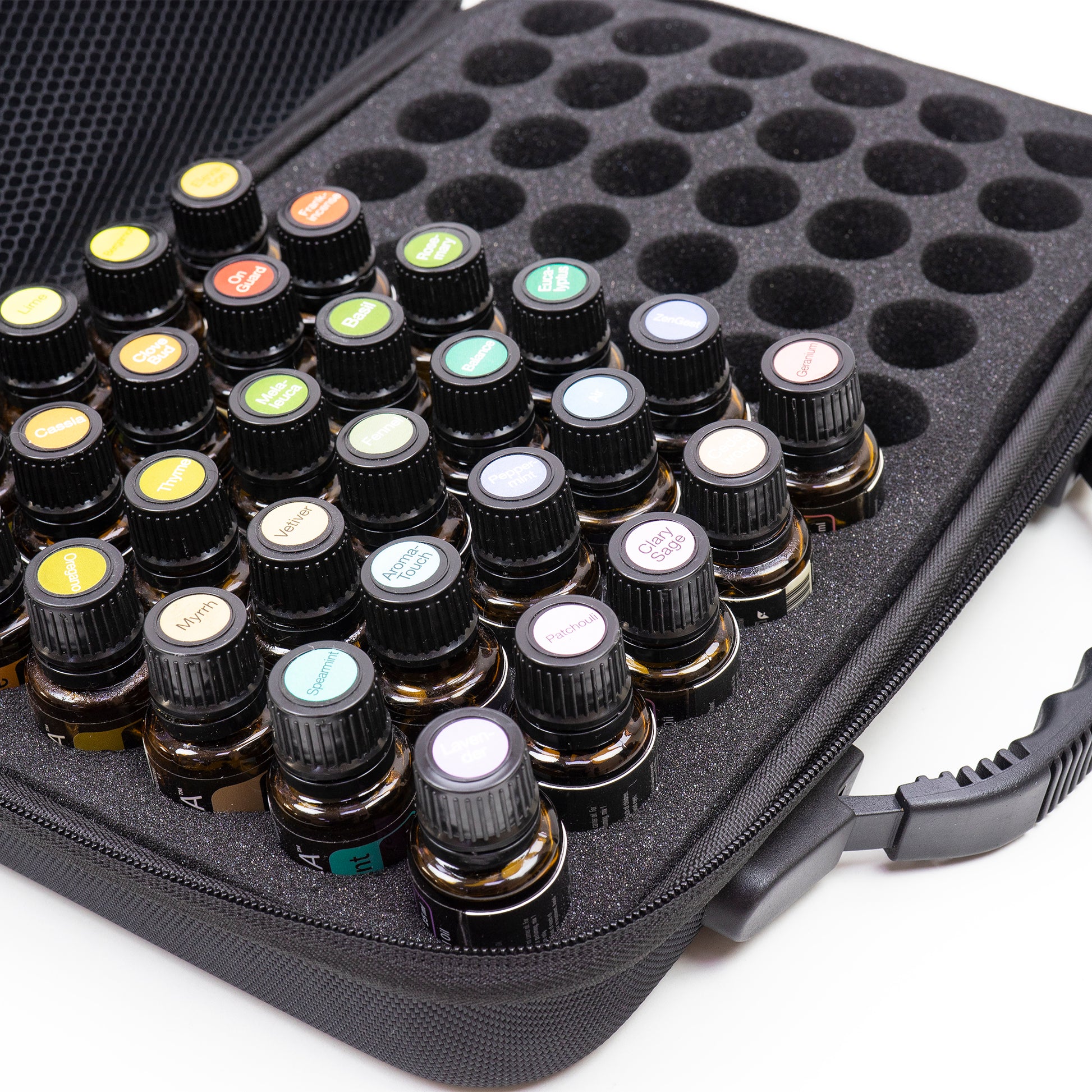 Geanta uleiuri esentiale PNI MyOil 60 cu burete protectie, culoarea Negru