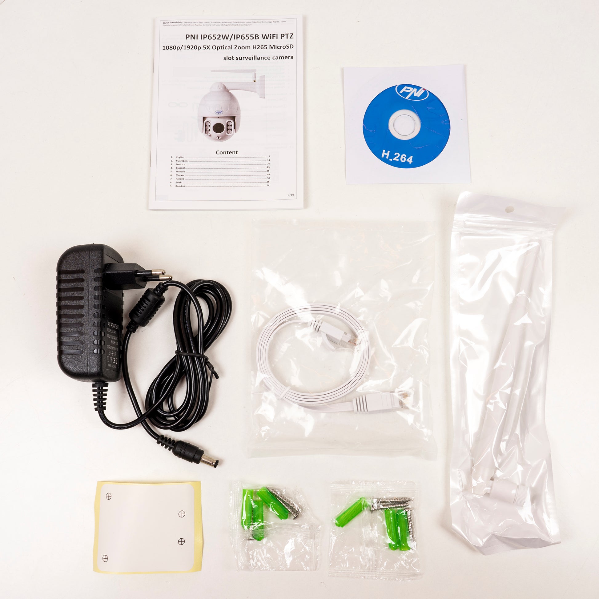 Camera supraveghere video PNI IP652W WiFi PTZ 1080p 2MP 5X Zoom optic, stand-alone, H265 slot microSD Night Vision 50m IP66 Alarma detectie miscare Comunicare audio bidirectionala