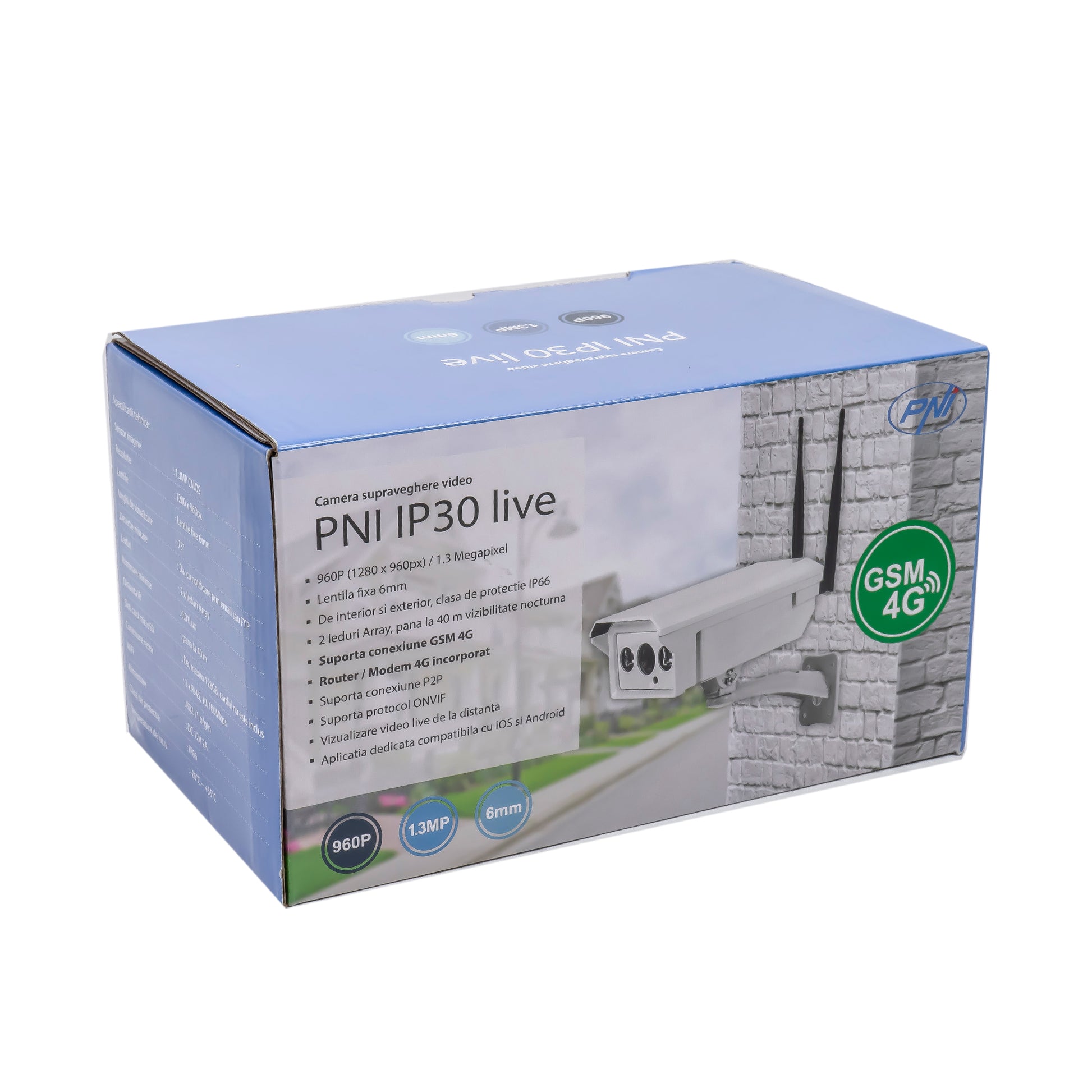 Camera supraveghere video PNI IP30 live 1.3MP GSM 4G slot SIM, pentru exterior si interior