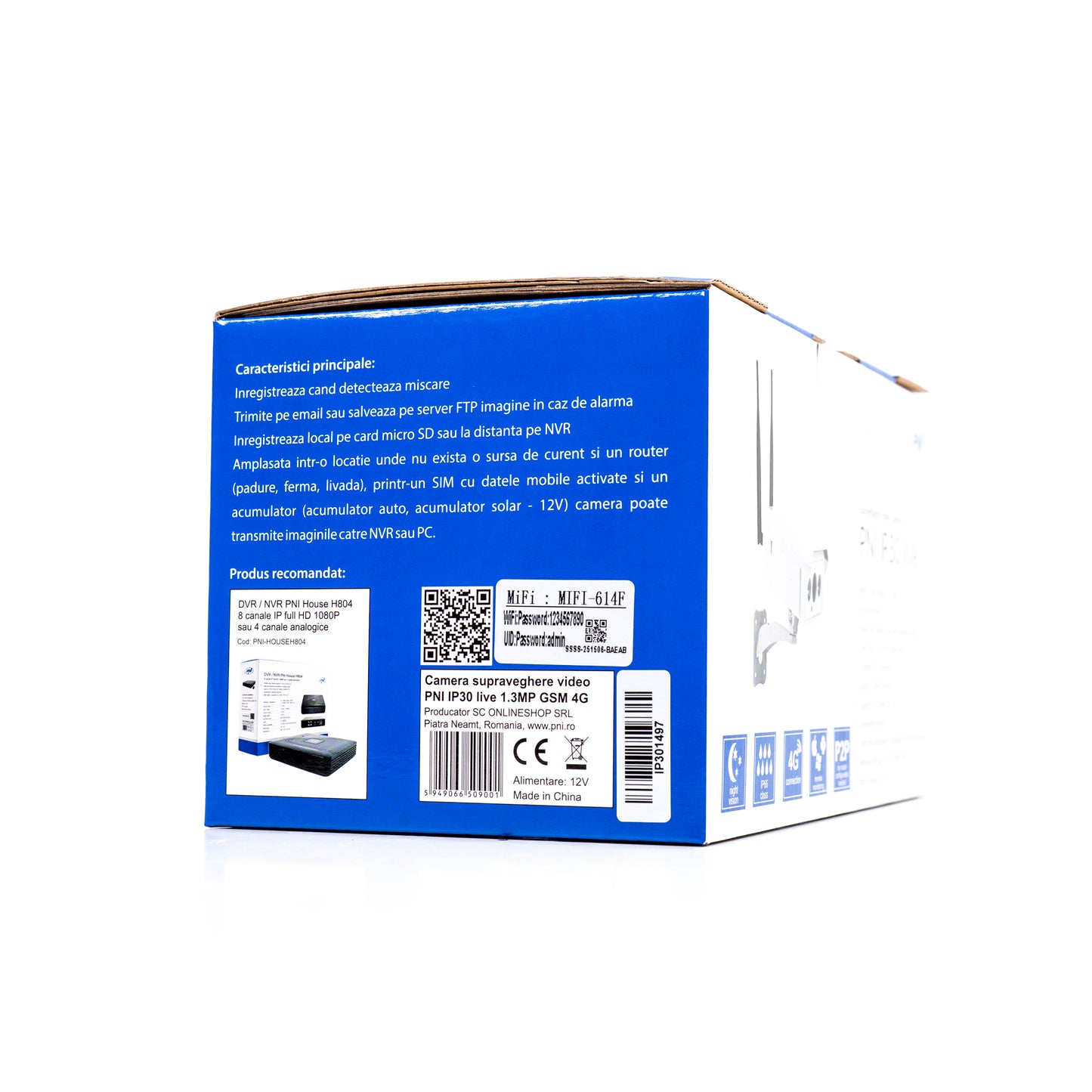 Camera supraveghere video PNI IP30 live 1.3MP GSM 4G slot SIM, pentru exterior si interior