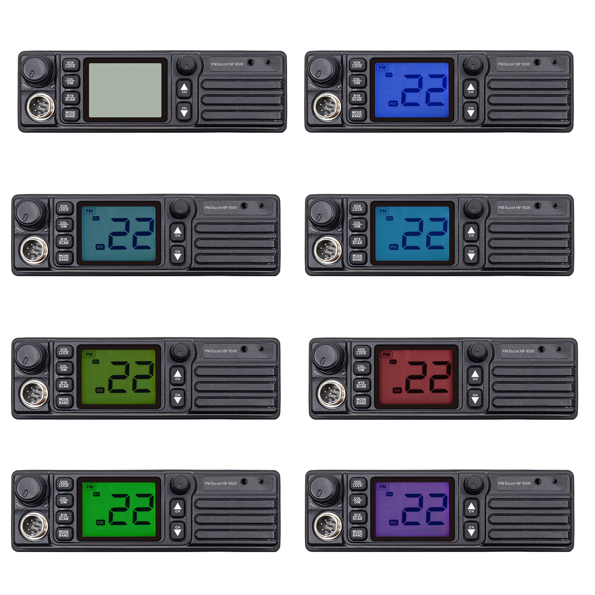 Statie radio CB PNI Escort HP 9500 multistandard, difuzor frontal, ASQ, VOX, Scan, 4W, AM-FM, alimentare 12V - 24V, mufa de bricheta inclusa