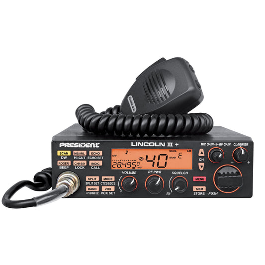 Statie radioamatori President LINCOLN II + ASC 10/12M, Roger Beep, ANL, NB, Hi-Cut Filter, AM-FM-USB-LSB-CW, Programabila, 12V