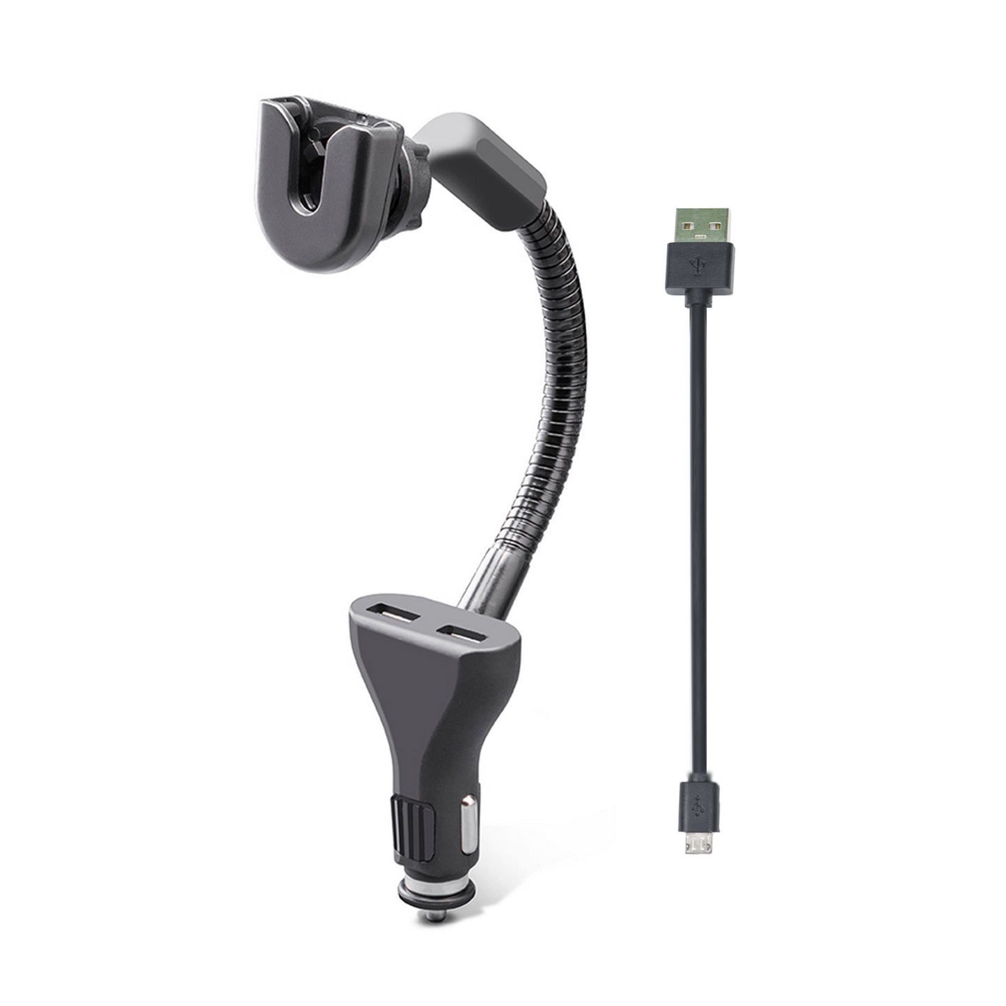 Incarcator auto Midland ST-DUAL USB cu suport pentru microfon, alimentare 12V