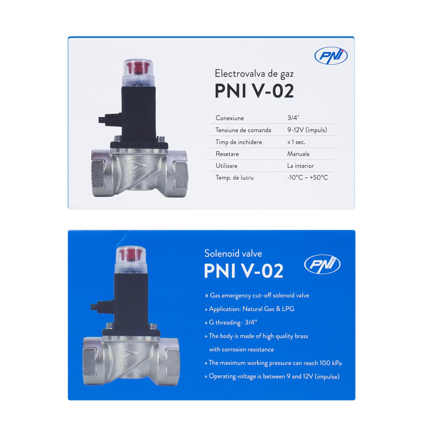 Electrovalva de gaz PNI V-02, 3/4&#34;