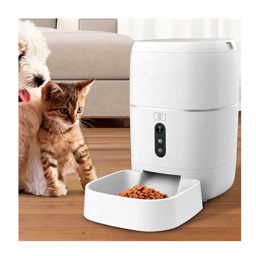 Hranitoare inteligenta de mancare PNI MyPet PT033PF pentru animale de casa, WiFi, 3 litri, programabil din aplicatia dedicata Tuya Smart, integrare in scenarii si automatizari smart cu alte produse compatibile Tuya