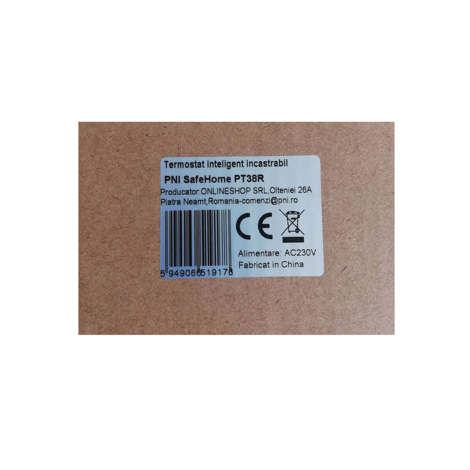 Termostat inteligent incastrabil PNI SafeHome PT38R WiFi 16A, control prin internet incalzire electrica in pardoseala, aplicatie mobil Tuya Smart, integrare in scenarii si automatizari smart cu alte produse compatibile Tuya, Alexa si Google Assistant