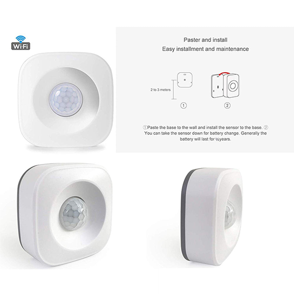 Detector miscare inteligent PNI SafeHome PT02 WiFi, aplicatie mobil Tuya Smart,  integrare in scenarii si automatizari smart cu alte produse compatibile Tuya