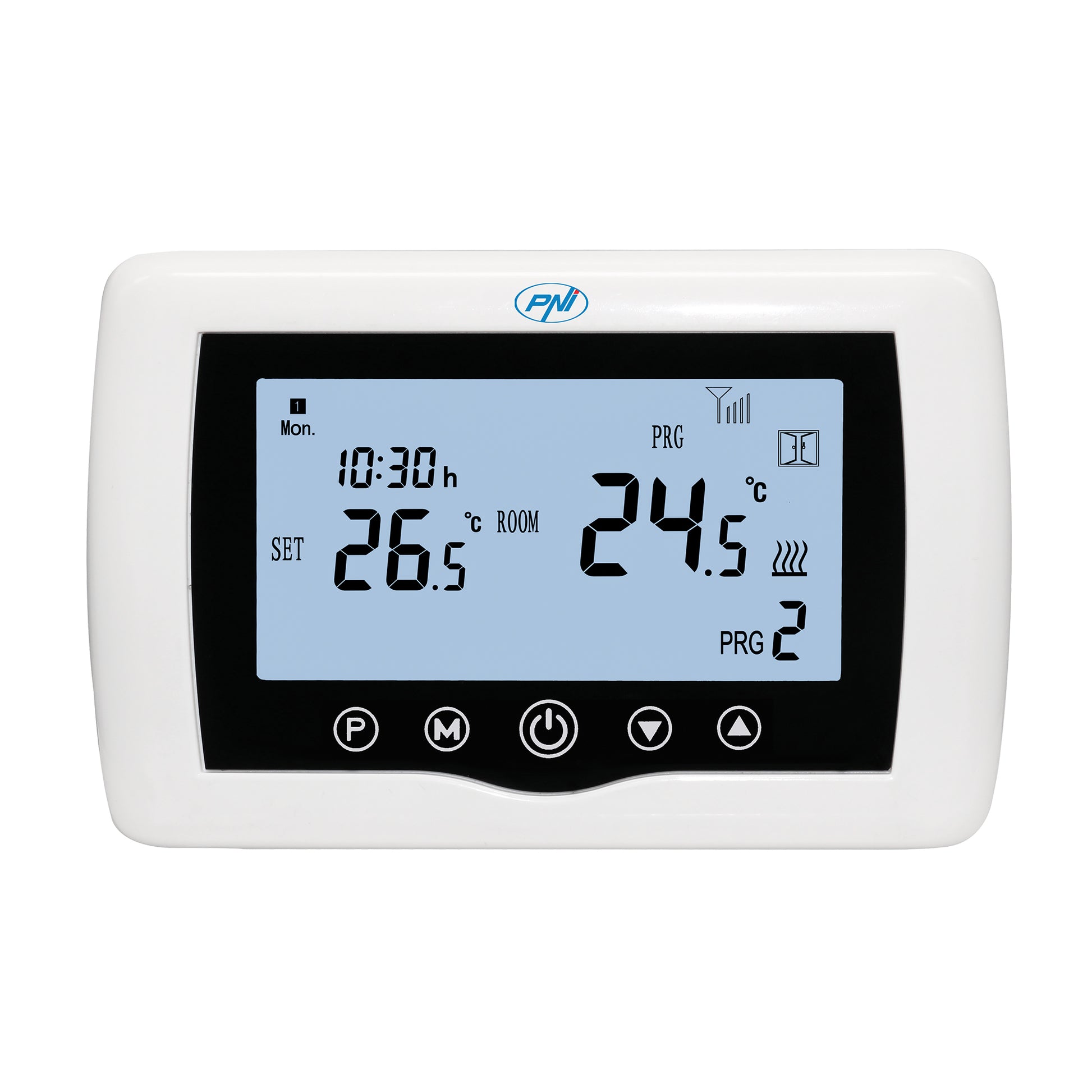 Termostat inteligent PNI CT400 fara fir, cu WiFi, controleaza 1 centrala si 2 zone diferite, parter etaj prin Internet, pentru centrale termice, pompe, electrovalve, APP TuyaSmart, histerezis 0.2 grade C, controleaza 2 grupuri de pompare prin 2 switch-uri