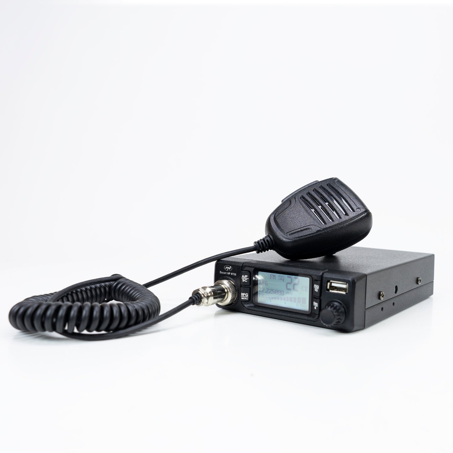 Statie radio CB PNI Escort HP 9700 USB, ANC, ASQ, alimentare 12V / 24V, functie PA, mufa de bricheta inclusa