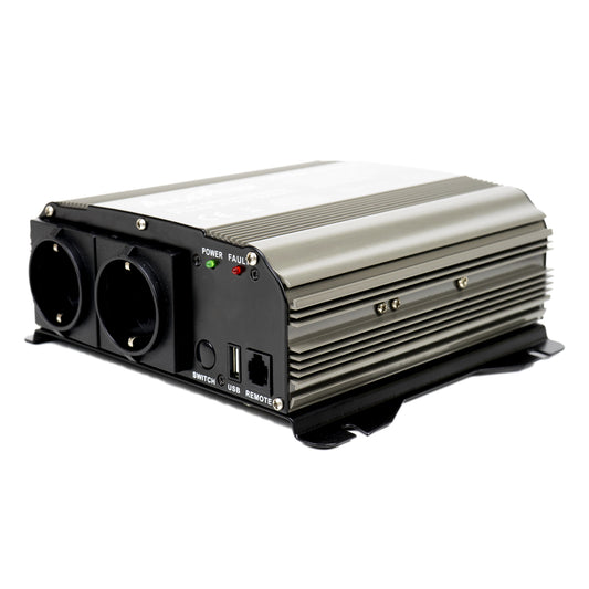 Invertor de tensiune AlcaPower by President 300W alimentare 12V, iesire 230V, unda sinus pur, mufa USB 5V 500mAh, cu clesti alimentare si mufa de bricheta inclus
