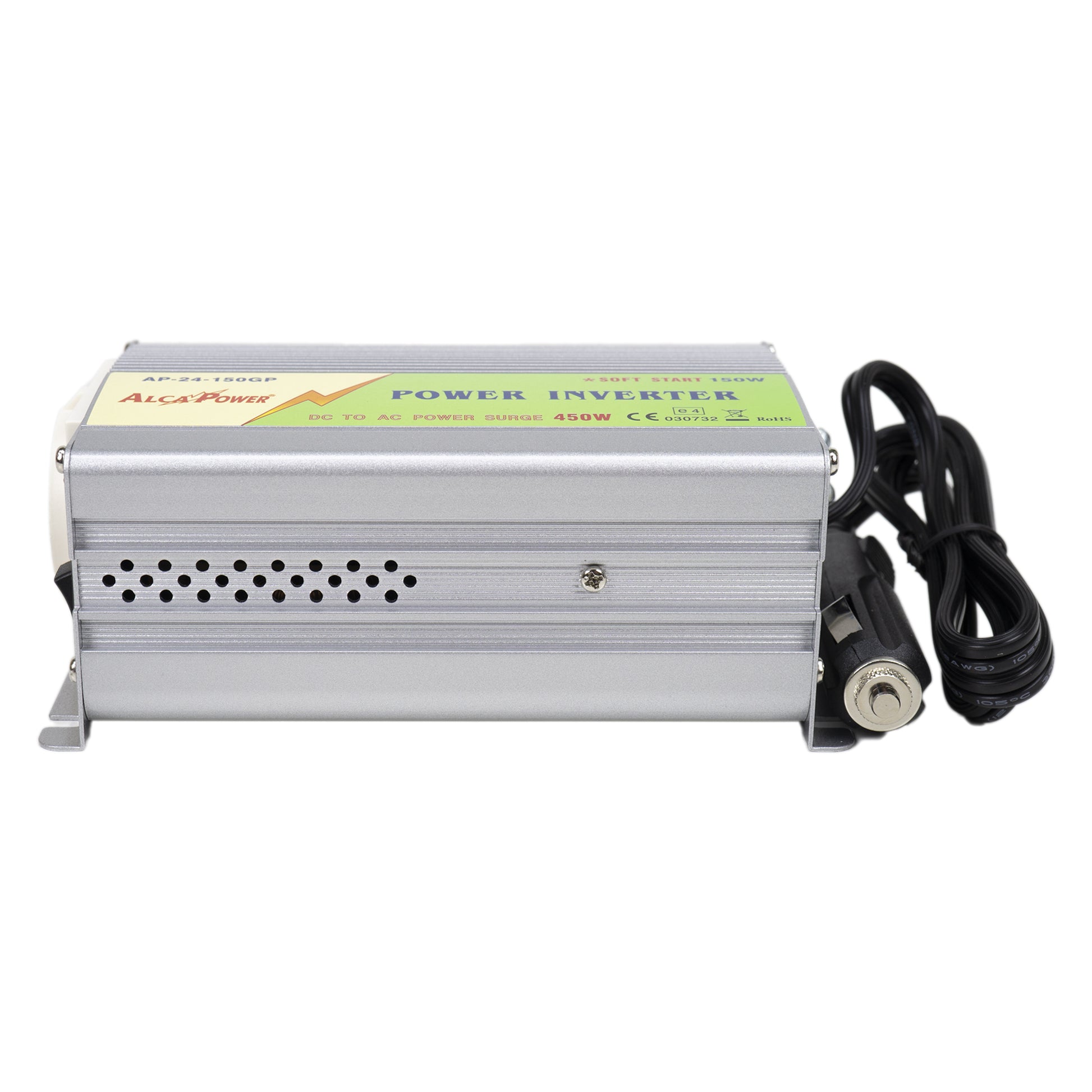 Invertor de tensiune AlcaPower by President 150W alimentare 24V, iesire 230V, Soft Start, unda sinus modificata, mufa de bricheta