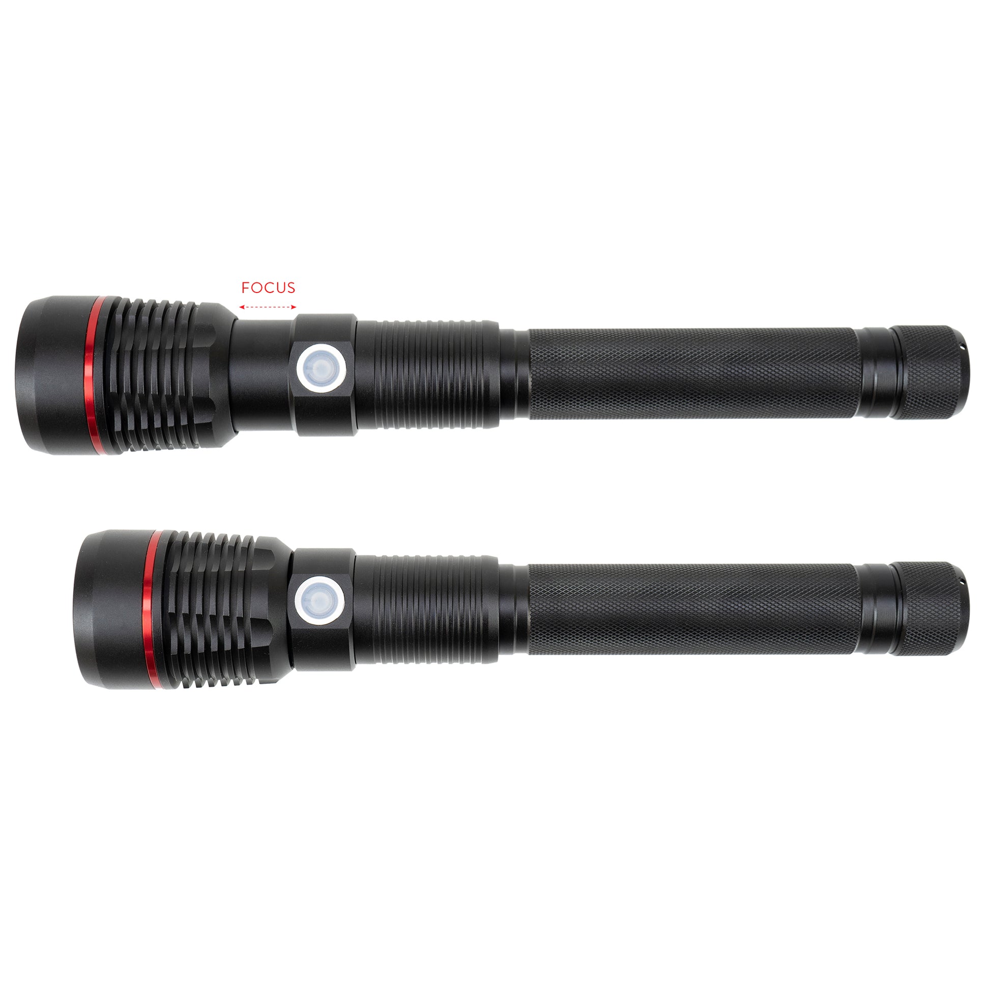 Lanterna PNI Adventure F450 din aluminiu cu focus si functie BOOST, led 20 W, 1500 lm  pana la 450 m, IPX5, power bank cu iesire USB, incarcare prin micro USB, acumulator 4400 mAh inclus, functioneaza 10 ore continuu