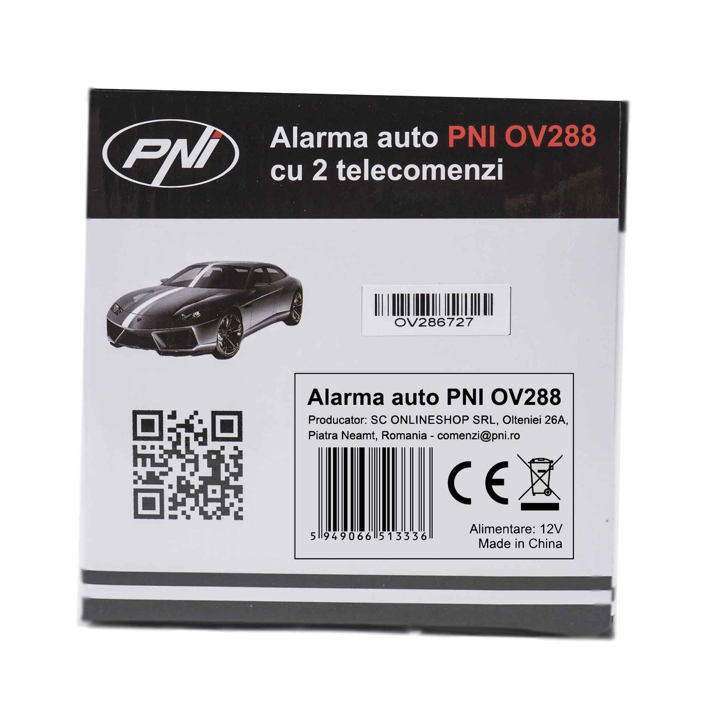 Alarma auto PNI OV288 cu 2 telecomenzi si modul inchidere centralizata