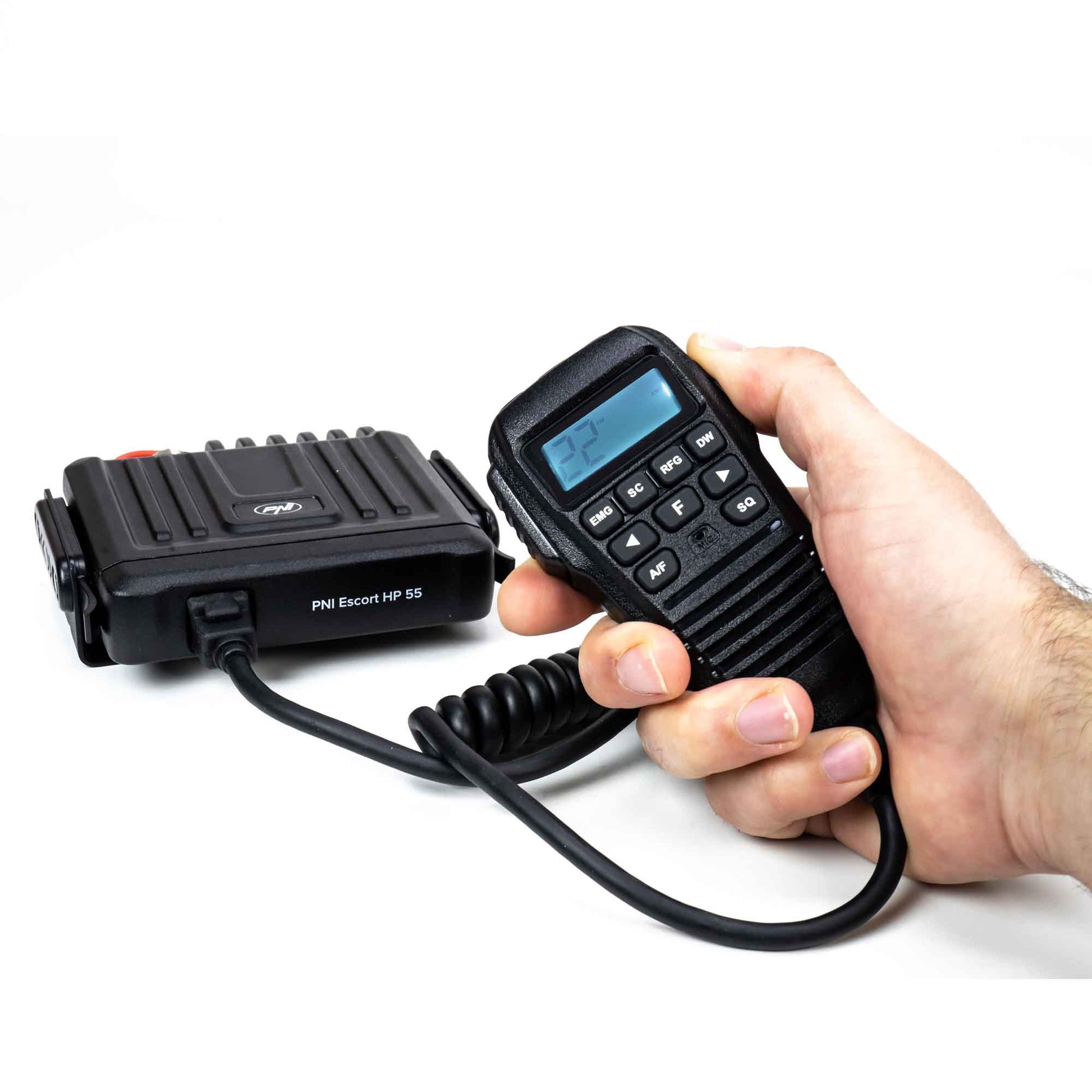 Statie radio CB PNI Escort HP 55 ASQ, multi-norma, RF Gain, ASQ, SQ reglabil, mufa de bricheta inclusa